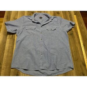 INTERAFFAIR Shirt, Men's Size 3XL, Blue White, Plaid, Classic Fit, Button Up